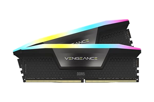 Corsair CORSAIR VENGEANCE RGB DDR5 32GB (2 x 16GB) DDR5 6000 CL36-44-44-96 1.35V Intel XMP – Svart (CMH32GX5M2E6000C36)