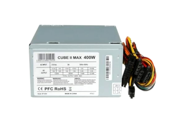 iBOX iBox CUBE II nätdel 400 W ATX silver – nätdelar (400 W, 230 V, 50–60 Hz, 3 A, Passiv, 130 W)