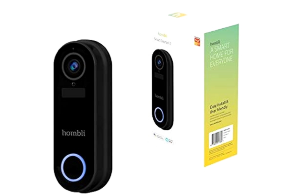 Hombli  Sonnette Intelligente 2, Caméra Vidéo 1080p, Audio Bidirectionnel, Détection de Mouvement, Installation Facile Via WiFi, avec Fil ou Batterie, Doorbell Surveillance, Noir