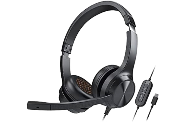 Creative  Chat USB On-Ear Wired headset med flip to-stum brusreducerande mikrofon, SmartComms-kit, inline-kontroll för PC/Mac/bärbar dator, svart