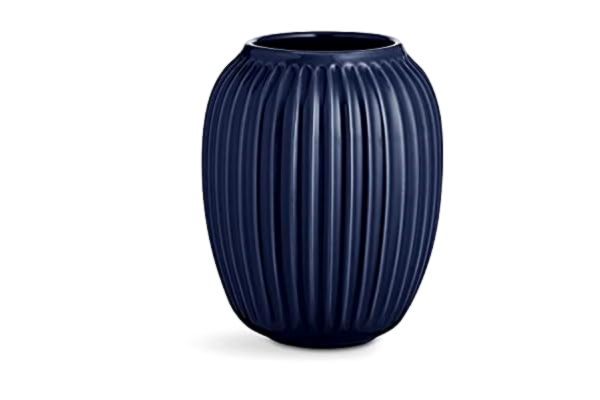 Kähler  vase H21 cm Hammershøi Dansk design för blommor handgjord, blå