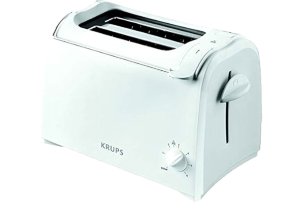 Krups  Brödrost Pro Aroma, brödrost med kort slits, 2 slitsar, 6 rostningssteg, anordning för att lyfta och värma bröd, KH15110