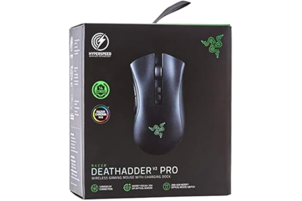 Razer  DeathAdder V2 Pro Gaming Mouse with Charging Dock - Gaming mus - Optisk - 8 - Svart