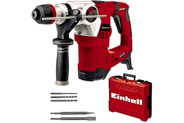 Einhell  Boorhamer TE-RH 32 4F Kit (1250 W, 5 joule, 32 mm boorcapaciteit in beton, SDS-Plus, anti-vibratiegreep, incl. E-box, 3 boren, punt- en platte beitel)