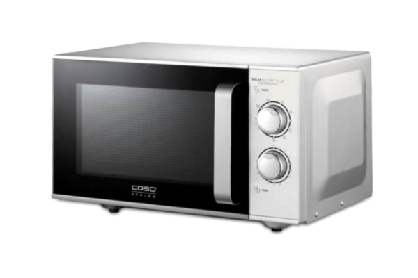 Caso  MG 25 Ecostyle 3329 Magnetron met grill, groter gebruiksoppervlak dankzij keramische bodem, 25 liter, koken op twee niveaus, zilver, roestvrij staal