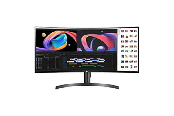 LG  UltraWide 34WN80C-B, gebogen monitor 21:9 QHD IPS 34 inch (3440 x 1440, 5 ms, sRGB 99%, HDMI, DisplayPort, USB-C, USB 3.0, HDR, in hoogte verstelbaar