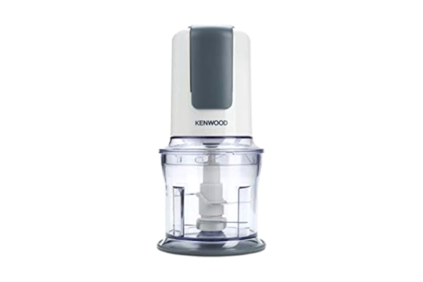Kenwood Limited Kenwood Mini-hachoir Quadblade CH580, Système à 4 lames, Bol de 0,5L, 500 W, Blanc et Gris