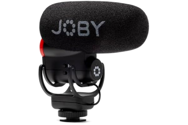 Joby JOBY Wavo Plus, kameravloggmikrofon, superkardioid, live-ljudövervakning, högpassfilter, LED-nivå, mikrofon för kompakta kameror