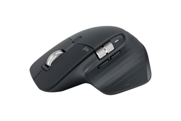 Logitech  MX Master 3S - Trådlös mus för topprestanda med ultrasnabb scrollning, Ergo, 8K DPI, Glas-tracking, tyst klickljud, USB-C, Bluetooth, Windows, Linux, Chrome - Mörkgrå
