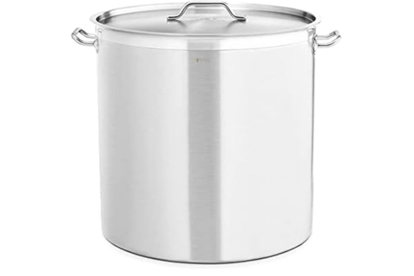 Royal Catering  RC-SSP130 Grande Marmite Casserole Haute En Inox À Induction (Pour les cuisinières à induction, au gaz, électriques, etc., Volume : 130 l, Fond à trois couches (5 mm))