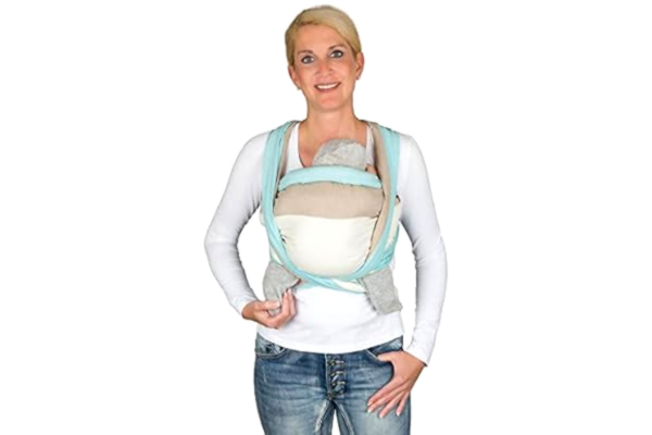 Hoppediz  Écharpe de portage tissée pour bébé dès la naissance avec instructions illustrées, 100% coton, Arcachon 5.40 m