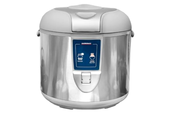 Gastroback  42518 Design Riskokare Pro, automatisk avstängning, varmhållningsfunktion, 5 liter, non-stick belagd, 700 watt, rostfritt stål, 5 liter