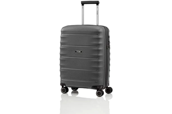 Titan Luggage Titan Super Lichte Harde Koffer "Highlight" In 4 Maten In Carbon-Look, 55 Cm, 38 Liter, Antraciet