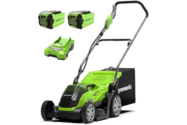 Greenworks  Cordless Lawnmower 40V 35cm Incl. 2 Battery 2Ah and Charger, Up to 400m² Mulching 40L 5-Level Cutting Height G40LM35K2x