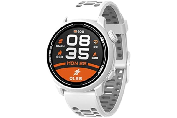 Coros COROS PACE 2 Premium GPS Sport Watch with Silicone Band, Heart Rate Monitor, 30h Full GPS Battery, Barometer, ANT+ & BLE Connections, Strava, Stryd & Training Peaks (White - Silicone Strap)