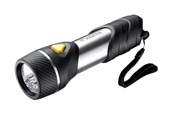 Varta VARTA Day Light Multi LED F30 ficklampa med 14 lysdioder (inkl. 2 x D Longlife Power Batteri, perfekt för hushåll, camping, fiske, garage, nödsituationer, strömavbrott, utomhus)