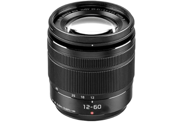 Panasonic  H-FS12060E LUMIX G Vario 12–60 mm F3.5-5.6 ASPH. Objektiv (5x zoom, Power O.I.S. Bildstabilisator, damm-/stänkskydd) svart
