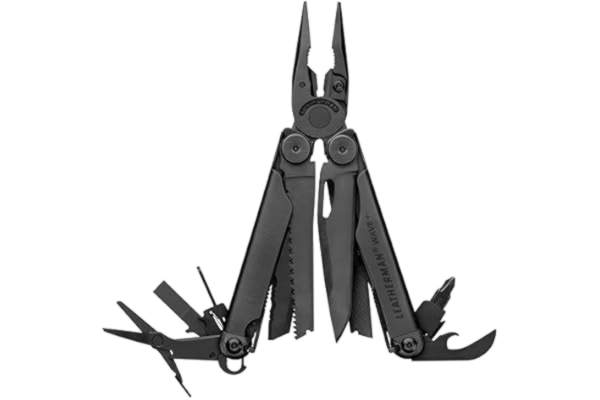 Leatherman  Wave+ Multi-Tool - 18-i-1 Robust Verktyg i Rostfritt Stål med Knivar, Tång & Tråddelare, Svart