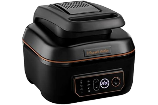Russell Hobbs  AirFryer & Multicooker, 5,5 liter (full pottkapacitet 2,5kg), 7 matlagningsfunktioner, ingen olja behövs, justerbar temperatur (65-260 °C), automatisk avstängning, Satisfry 26520-56