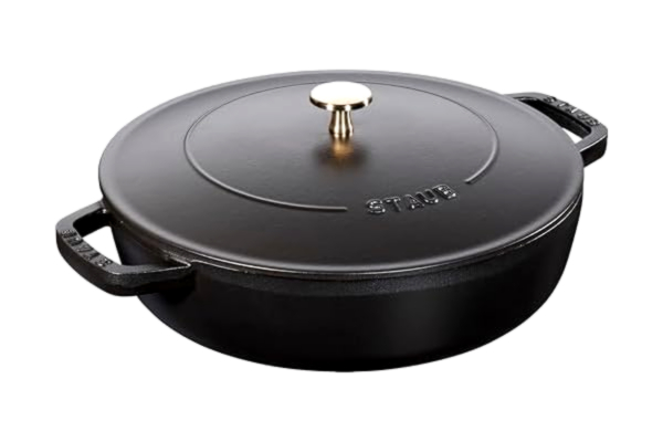 Staub STAUB Gusseisen Bräter, Chistera Tropfenstruktur im Deckel, Rund 28 cm, 3,7 L, Schwarz