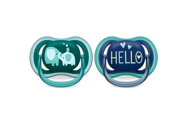 Philips  Avent ultra air-napp – 2 lätta nappar som andas för barn 18 månader och äldre, BPA-fri med steriliserande bärfodral (modell SCF349/18)