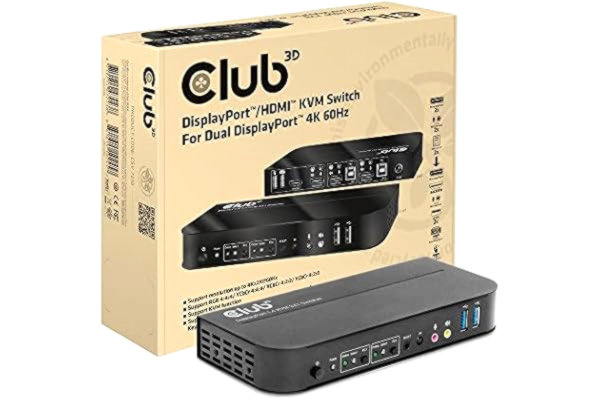 Club 3D Club3D CSV-7210 DisplayPort™/HDMI™ KVM-switch till Dual DisplayPort™ 4K 60Hz