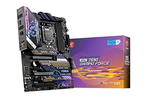 MSI  MPG Z590 GAMING FORCE Motherboard ATX - Supports Intel Core 11th Gen Processors, LGA 1200 - Mystic Light, 16 Duet Rail 75A VRM, DDR4 Boost (5333MHz/OC), 2 x PCIe 4.0 x16, 3 x M.2 Gen4/3 x4