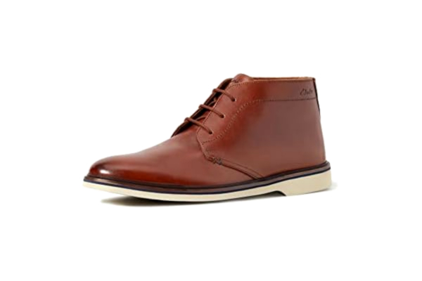 Clarks  Męskie buty Malwood Mid Chukka, Ciemnobrązowa skóra, 43 EU
