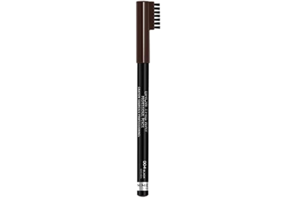 Rimmel  London Professional ögonbrynspenna, exakt penna med inbyggd borste, svartbrun, 1,4 g