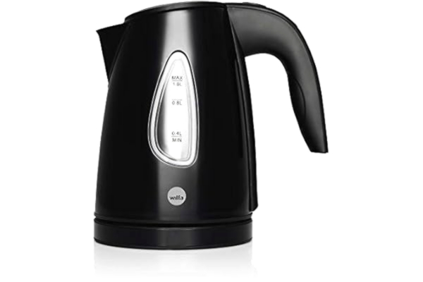 Wilfa  QUICK BOIL Bouilloire - avec une capacité de 1 litre, 1500 watts, indicateur de niveau d’eau extérieur, noir
