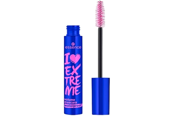 Essence essence I LOVE EXTREME volym mascara vattentät, svart, långvarig, volymgivande, svepande, intensiv, vegansk, vattentät, utan mikroplastiska partiklar, nanopartiklar fri, 1-pack (12 ml)