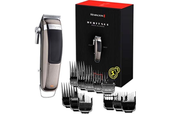 Remington  Hårtrimmer, 11 fasta kammar 1.5-25mm, justerbar precisionsklippning med nivåspak, litiumbatteri, 60min användningstid, rostfria stålblad, tvättbara blad, förvaringspåse, Heritage, HC9100
