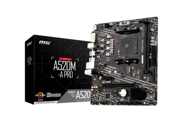 MSI  A520M-A PRO Emolevy - AMD A520 - AMD AM4 socket - DDR4 RAM - Micro-ATX