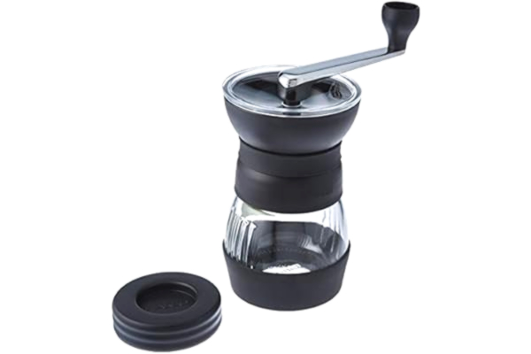 Hario  MMCS-2B Skerton PRO Coffee Mill | Large Adjustable Hand Coffee Grinder With Ceramic Burrs, Transparent & Black