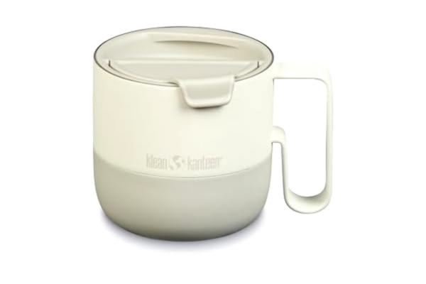 Klean Kanteen KleanKanteen RiseMug med flip lock i färg: Tofu, 414 ml, tillverkad av rostfritt stål, diskmaskinssäker, 1010192