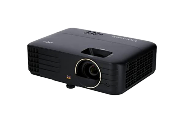 ViewSonic  PX728-4K UHD hemmabio DLP-projektor (4K, 2 000 ANSI-lumen, Rec. 709, 2 x HDMI, USB, USB-C, 10 watt högtalare, 1,3 x optisk zoom, HDR, HLG, Auto Keystone, LAN-kontroll) svart