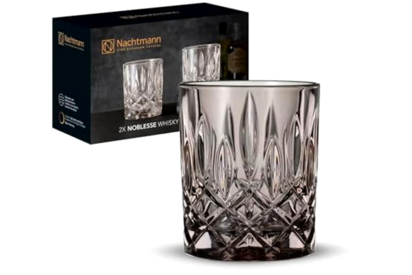 Nachtmann Spiegelau & Nachtmann, 2-delat whiskymugg-set, bruna whiskyglas, kristallglas, 295 ml, taupe, Noblesse Fresh, 104242, transparent