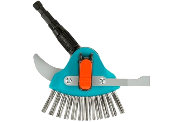 Gardena  combisystem 3-i-1 fogkrats: Multifunktionsredskap för trädgården för att avlägsna ogräs och mossa i smala och breda fogar, metallborste, kniv i ädelstål. Passar alla CS-skaft (03608-20)