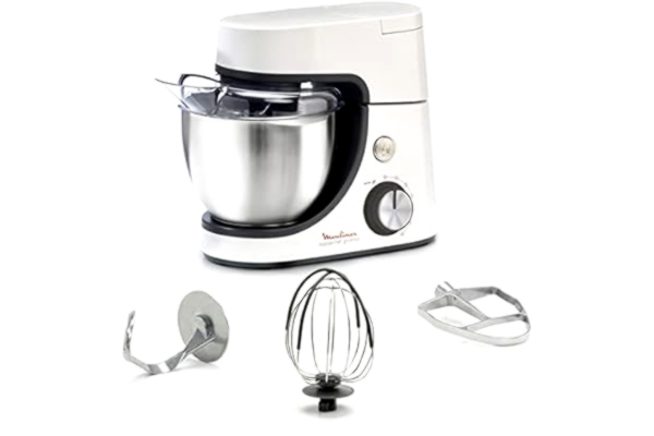 Moulinex Masterchef Gourmet d Moulinex keukenmachine, inhoud 4,6 l, bakset, Flex Whisk-technologie, perfecte garde, handmixer en kneedmachine van gegoten aluminium, 8 snelheden, pulse-functie QA510110