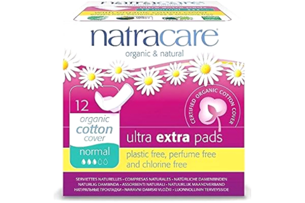 Natracare  Ultra extra dynor i ekologisk bomull, vanliga med vingar – 1-pack (12 dynor)