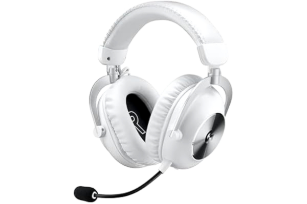 Logitech  G PRO X 2 LIGHTSPEED trådlöst gaming-headset, löstagbar bommikrofon, 50 mm Graphene-drivrutiner, DTS:X Headphone 2.0—7.1 Surround, Bluetooth/USB/3,5 mm Aux, för PC, PS5, PS4, Nintendo - Vit