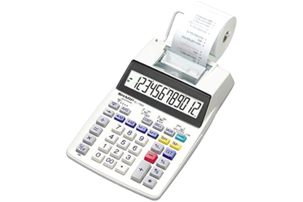 Sharp SHBNL SH-EL1750V Tryckkalkylator, 1 paket, Vit
