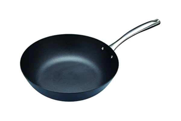 Kitchen Craft MasterClass professionell non-stick kolstål induktionssäker wok, 20 cm (8 tum) 30 cm (12 inch) Svart