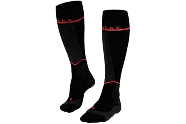 Falke FALKE dam Skidstrumpor SK Energizing Wool W Kh ull funktionsmaterial med kompression 1 par, Svart Black-Neon Red 3178 - Omkrets vader W2, 39-42 W2