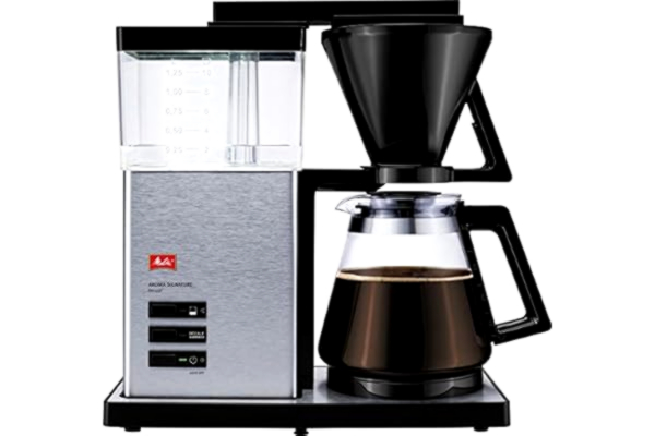 Melitta  Aroma Signature Deluxe, 1007-02, Filter Coffee Machine with Glass Jug, Timer and Programmable Warmer, Silver
