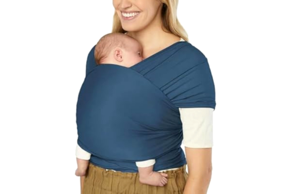 Ergobaby  bärsjal för nyfödda upp till 11,3 kg, Aura Knit bärsjal, elastisk och andas, unisex, Twilight Navy
