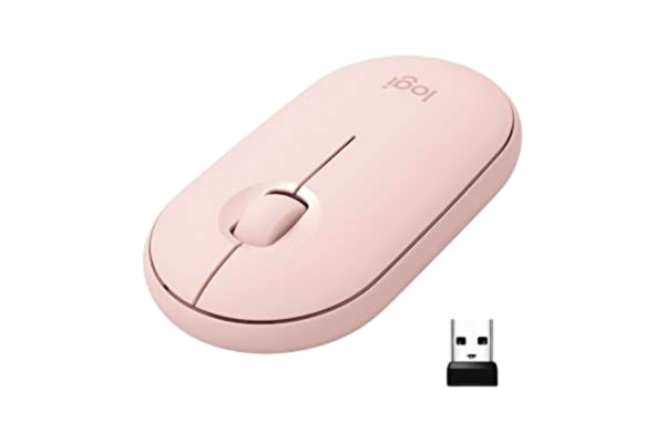 Logitech  M350 Pebble Wireless Mouse - Rose - Mus - Optisk - 3 knapper - Rød