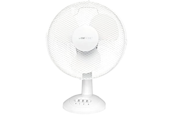 Clatronic  Fläkt för bord/bordsfläkt VL 3602; minifläkt för sovrum, kontor, husbil; mycket tyst/tyst, oscillerande/rotation; diameter 30 cm; 3 hastighetsinställningar; vit