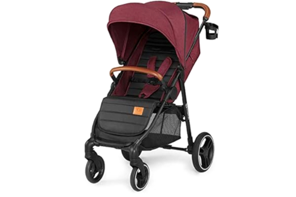 KinderKraft Kinderkraft Poussette Bébé GRANDE 2020, Compacte, Suspension 4 Roues, Bordeaux