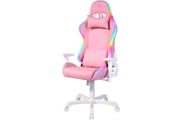 Deltaco  Gaming Pink Line PCH90 Gaming Chair with full RGB Lightning - Pink
